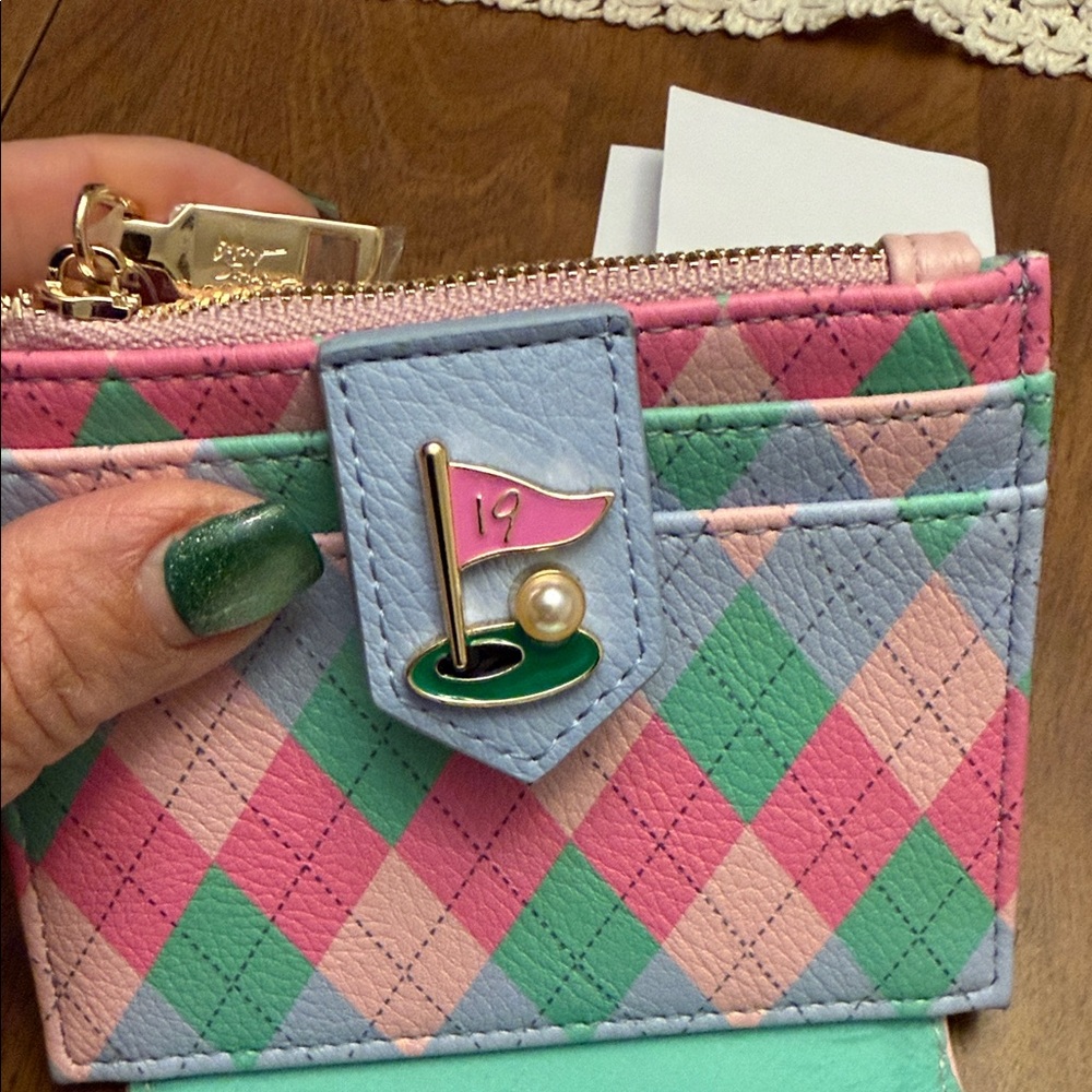 Betsey Johnson Pink Pastel Golf Charm Compact Wallet - Picture 5 of 8